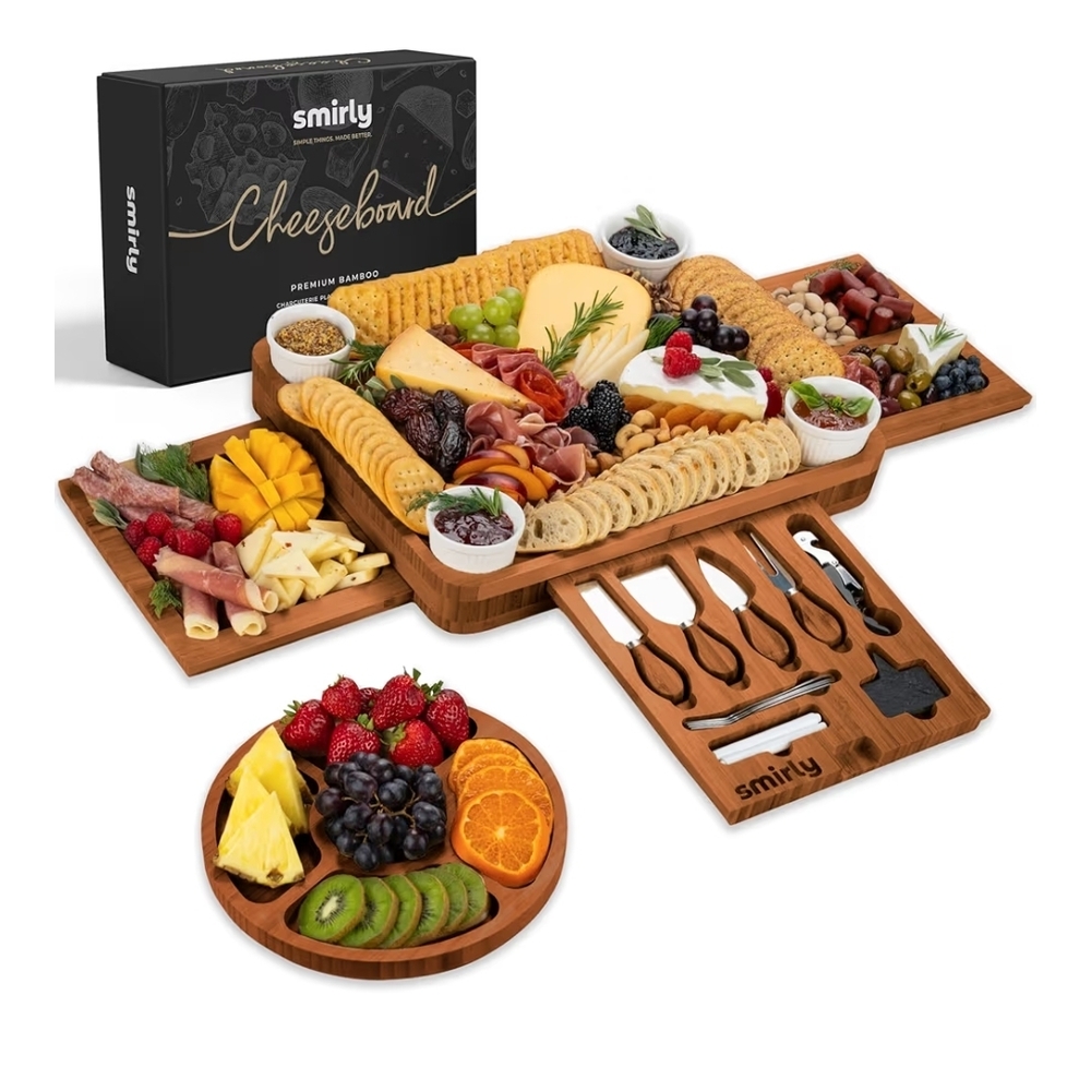 Smirly Bamboo Cheese Board Set
